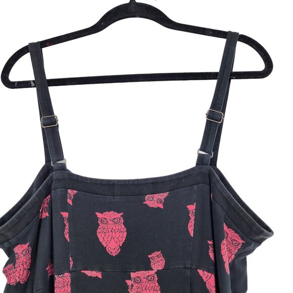 Tripp NYC Plus Size High Low Red and Black Owl Print Sleeveless Dress Size 2X - Picture 5 of 8